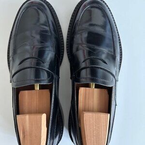 Barneys New York Penny Loafers / Black /US 8.5M / Made in Italy